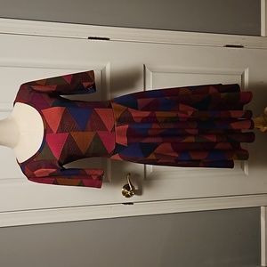 LuLaRoe Nicole Geometric Print Dress